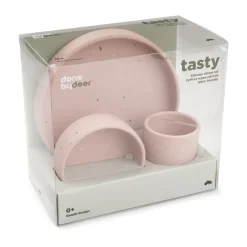 New Done by deer Confetti children's dinnerware set 3 pieces, Powder Beige