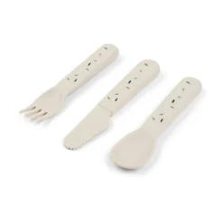 Children's Cutlery^Done by deer Confetti Foodie Cutlery Set 3 Pieces, Sand Beige