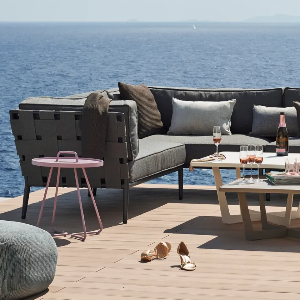 Garden Sofas & Garden Benches|Outdoor Lounge Furniture^Cane-line Conic modular sofa, airtouch , single, incl. cushions Grey