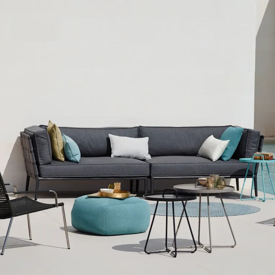 Garden Sofas & Garden Benches|Outdoor Lounge Furniture^Cane-line Conic modular sofa, airtouch , single, incl. cushions Grey