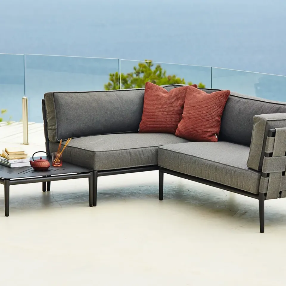 Garden Sofas & Garden Benches|Outdoor Lounge Furniture^Cane-line Conic modular sofa, airtouch , single, incl. cushions Grey