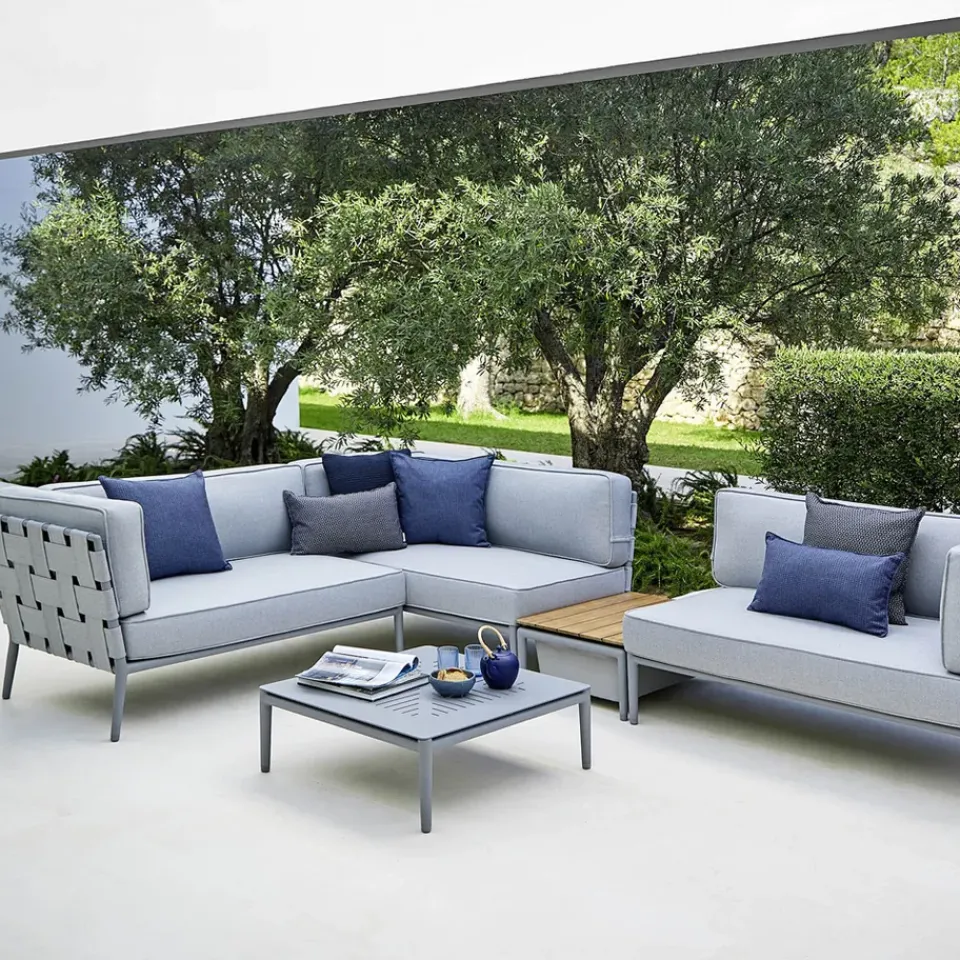 Garden Sofas & Garden Benches|Outdoor Lounge Furniture^Cane-line Conic modular sofa, airtouch , single, incl. cushions Grey