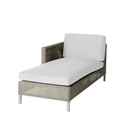 Garden Sofas & Garden Benches^Cane-line Connect chaise longue, Taupe, white cushions Beige