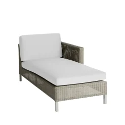 Discount Cane-line Connect chaise longue, Taupe, white cushions Beige