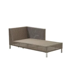 Garden Sofas & Garden Benches^Cane-line Connect chaise longue, Taupe, left Beige