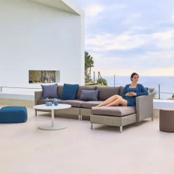 Garden Sofas & Garden Benches^Cane-line Connect chaise longue, Taupe, right Beige