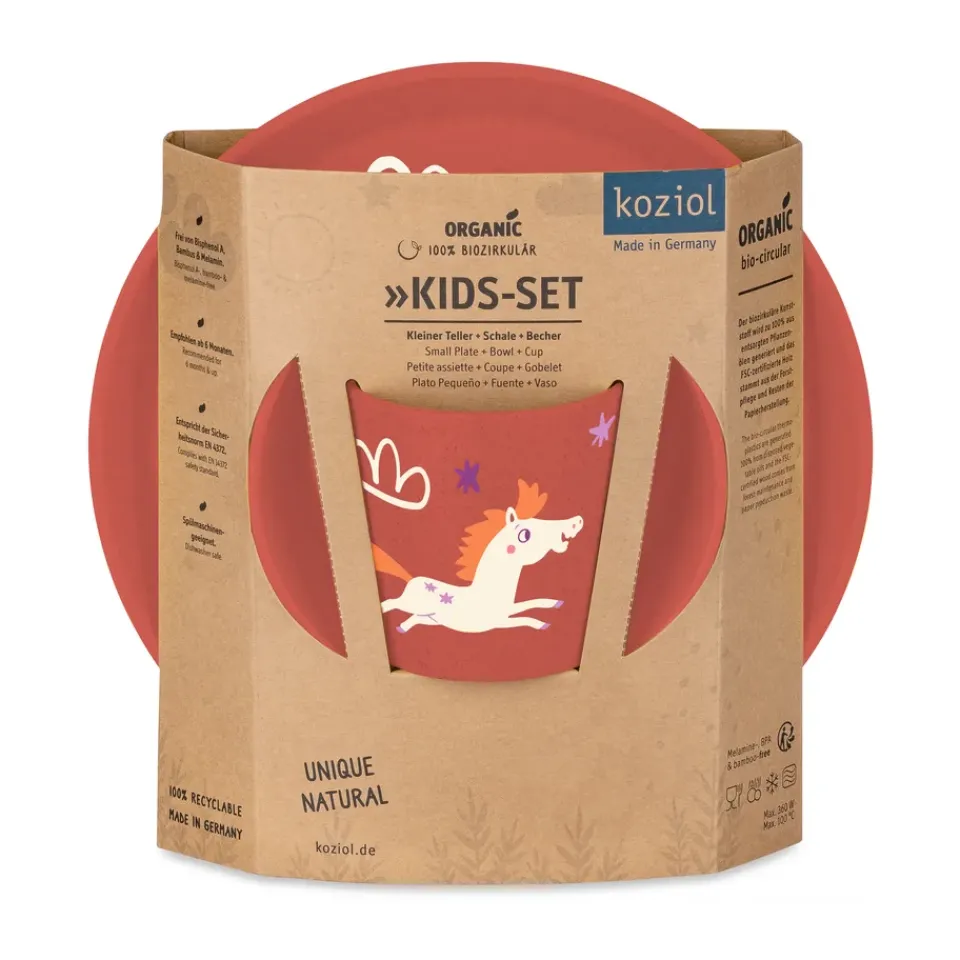 Table Settings & Starter Sets^Koziol Connect children's dinnerware 3 pieces, Dreams Red