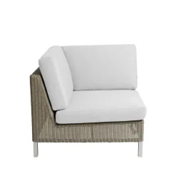 Outlet Cane-line Connect corner section, Taupe, corner section, white cushions Beige