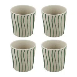 Plastic Cups^Koziol Connect cup S 19 cl 4-pack, Monstera stripes Multi