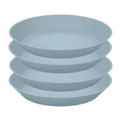 Plastic Plates^Koziol Connect deep plate Ø24 cm 4-pack, Natural flower Blue