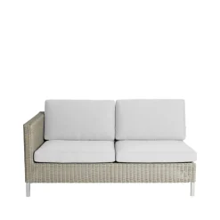 Garden Sofas & Garden Benches^Cane-line Connect modular sofa, 2-seater taupe, right, white cushions Beige