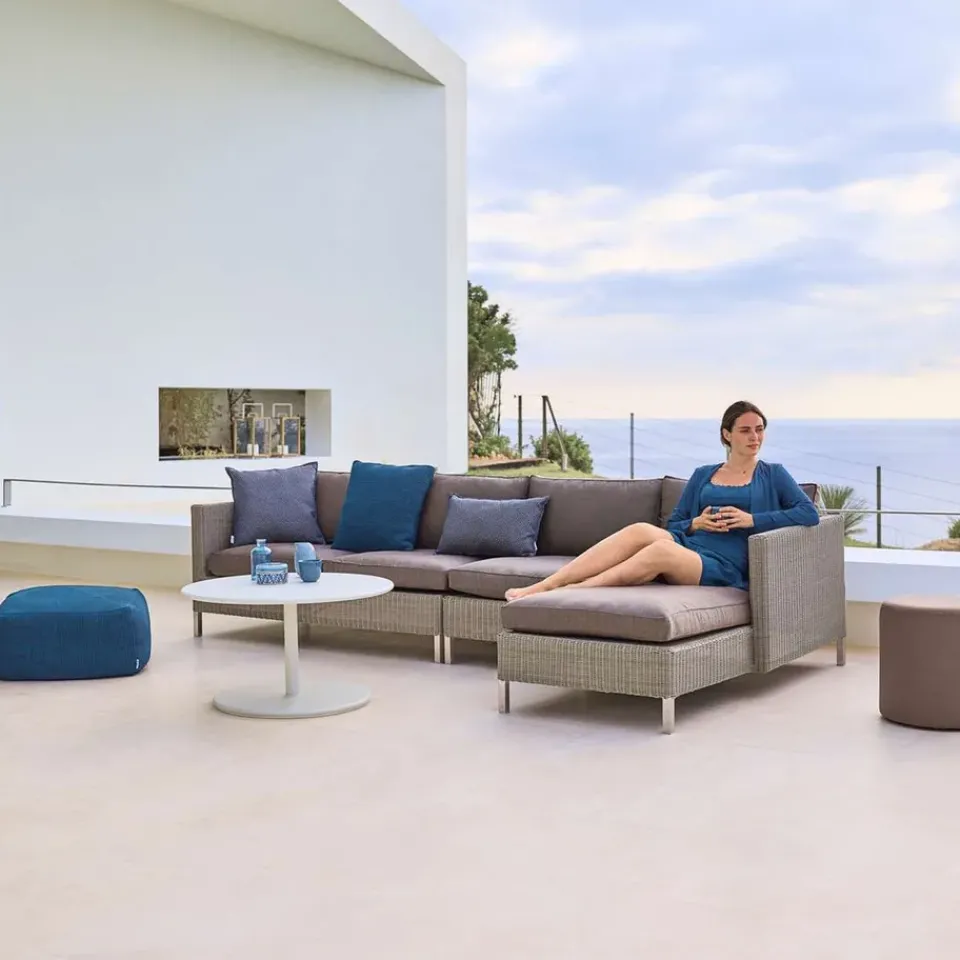 Garden Sofas & Garden Benches^Cane-line Connect modular sofa, 2-seater taupe, left Beige