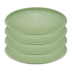 Plastic Plates^Koziol Connect plate Ø25.5 cm 4-pack, Natural leaf Green