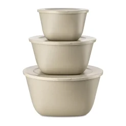 Online Koziol Connect Stockholm bowl with lid set of 3, Natural desert sand Beige