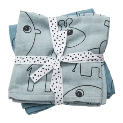 Discount Done by deer Contour baby blanket 120x120 cm 2-pack, Blue