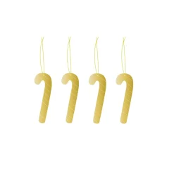 Outlet Cooee Design Cooee bauble brass 4-pack, Candy cane Gold-coloured