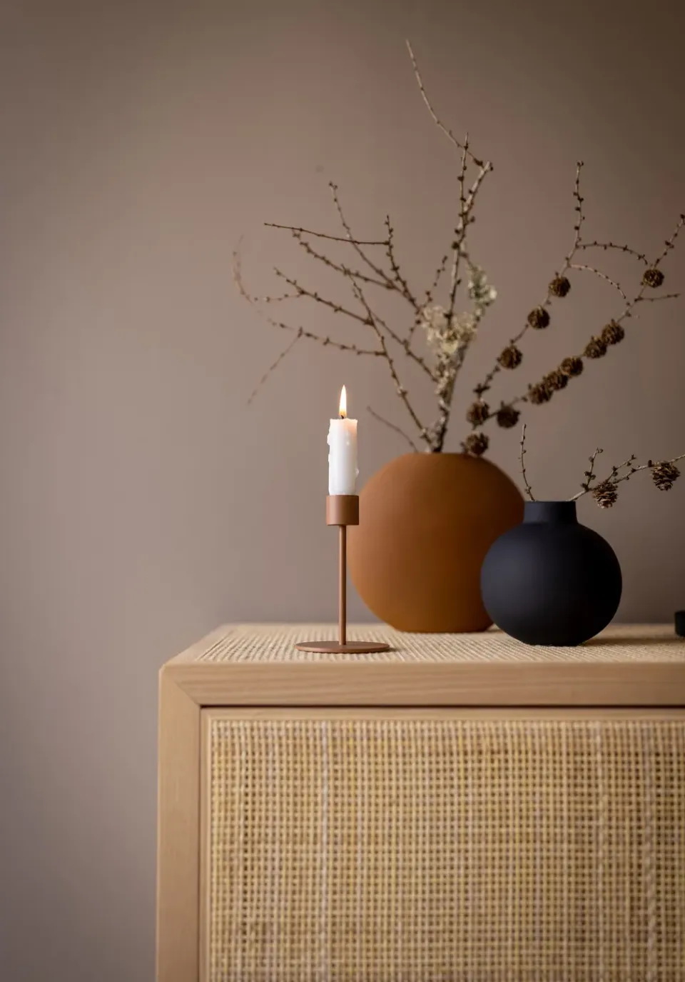 Candle Holders^Cooee Design Cooee candle sticks 13 cm, Coconut Brown