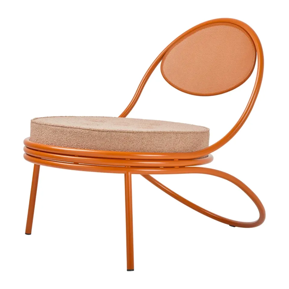 Outdoor Lounge Furniture^GUBI Copacabana Outdoor Lounge Chair upholstered seat, Lorkey limonta 44-international Orange