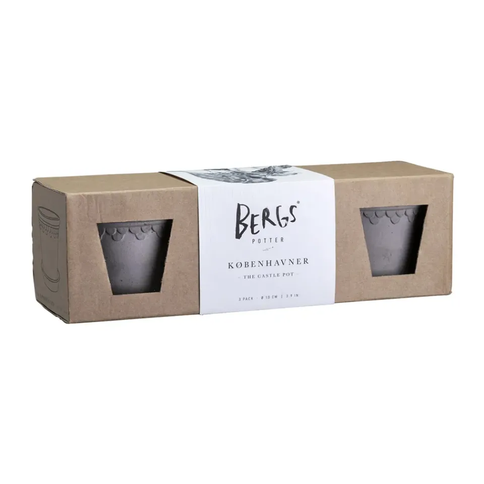 Garden Details & Accessories|Flower Pots^Bergs Potter Copenhagen pot Ø10 cm 3-pack, Grey