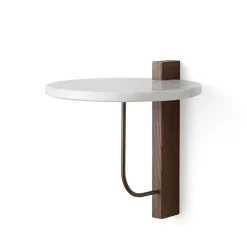 Outlet Audo Copenhagen Corbel shelf, Marble carrara, dark stained oak BrownWhite