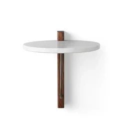 Outlet Audo Copenhagen Corbel shelf, Marble carrara, dark stained oak BrownWhite