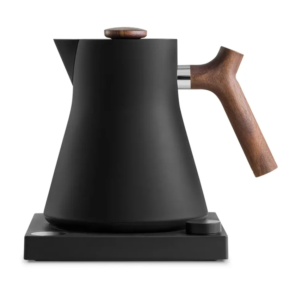 Hot Fellow Corvo EKG electric kettle with variable temperature 90 cl, Matte black-walnut BlackBrown