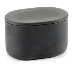 Storage Jars^Serax Cose storage jar oval with lid high S 6.5x10.2 cm, Dark Grey