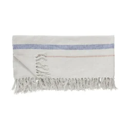 Hübsch Cotton throw 140x200 cm, Beige-blue-red Multi