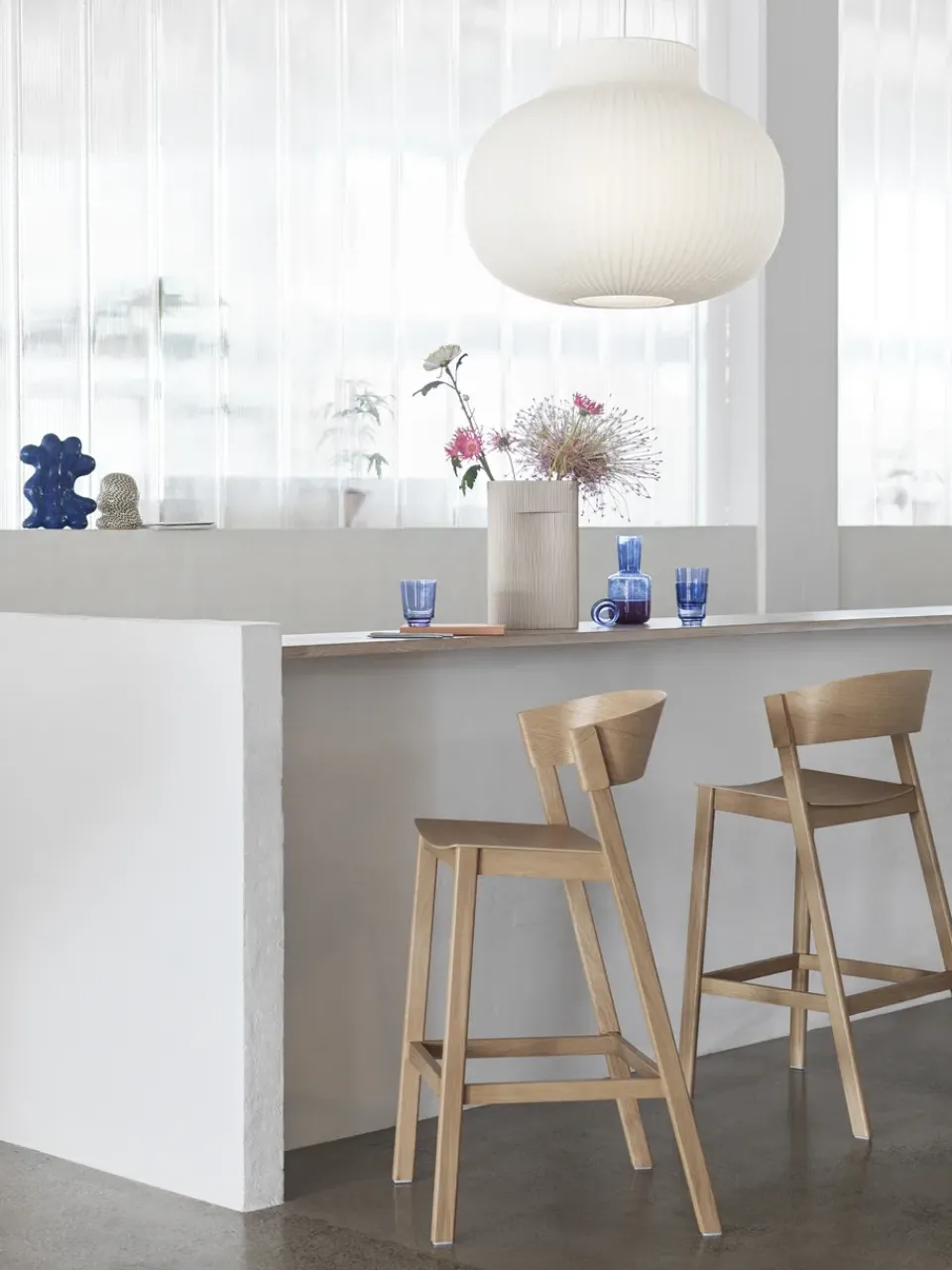 Hot Muuto Cover bar stool, Oak BeigeBrown