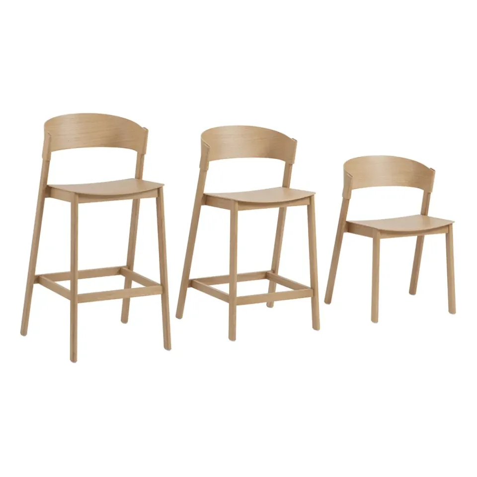 Hot Muuto Cover bar stool, Oak BeigeBrown