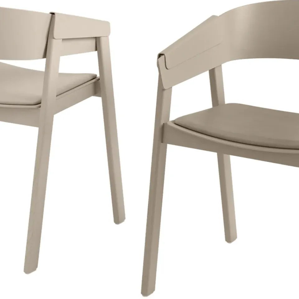 Discount Muuto Cover chair upholstered seat, Refine leather cognac-Oak Brown