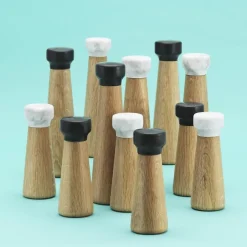 Salt & Pepper Grinders^Normann Copenhagen Craft salt mill oak-white marble, small Brown
