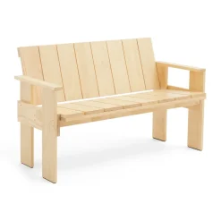 Online HAY Crate Dining Bench lacquered pine, Clear Transparent