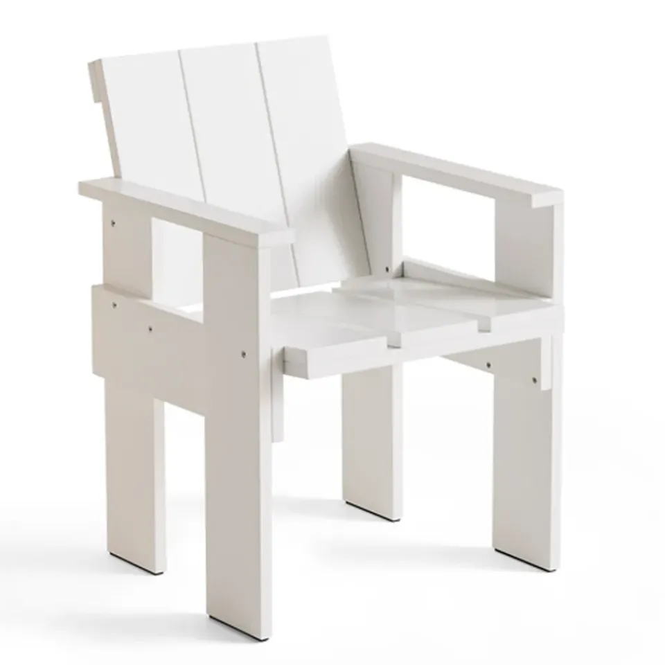 Outlet HAY Crate Dining Chair armchair lacquered pine, White