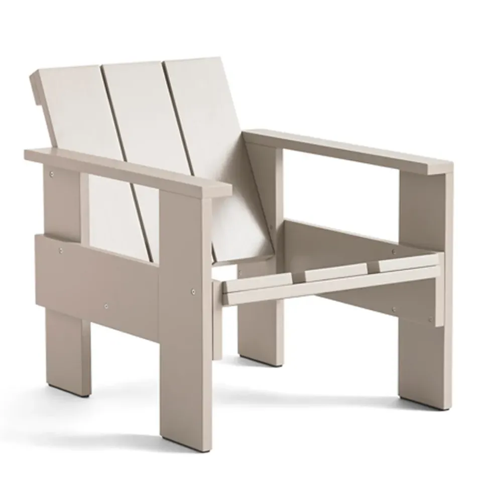 Seating^HAY Crate lounge chair lacquered pine, London fog Grey