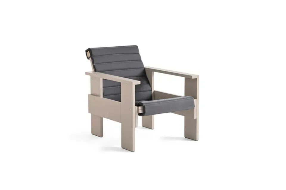 Seating^HAY Crate lounge chair lacquered pine, London fog Grey