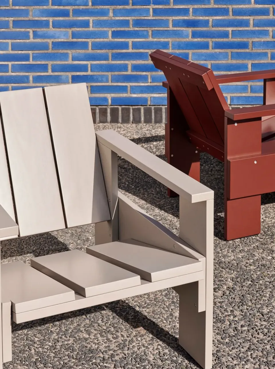 Seating^HAY Crate lounge chair lacquered pine, London fog Grey