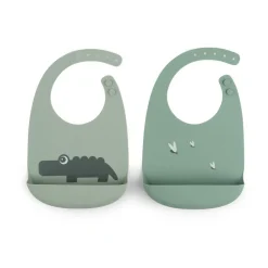 Outlet Done by deer Croco Bib 2-pack, Green