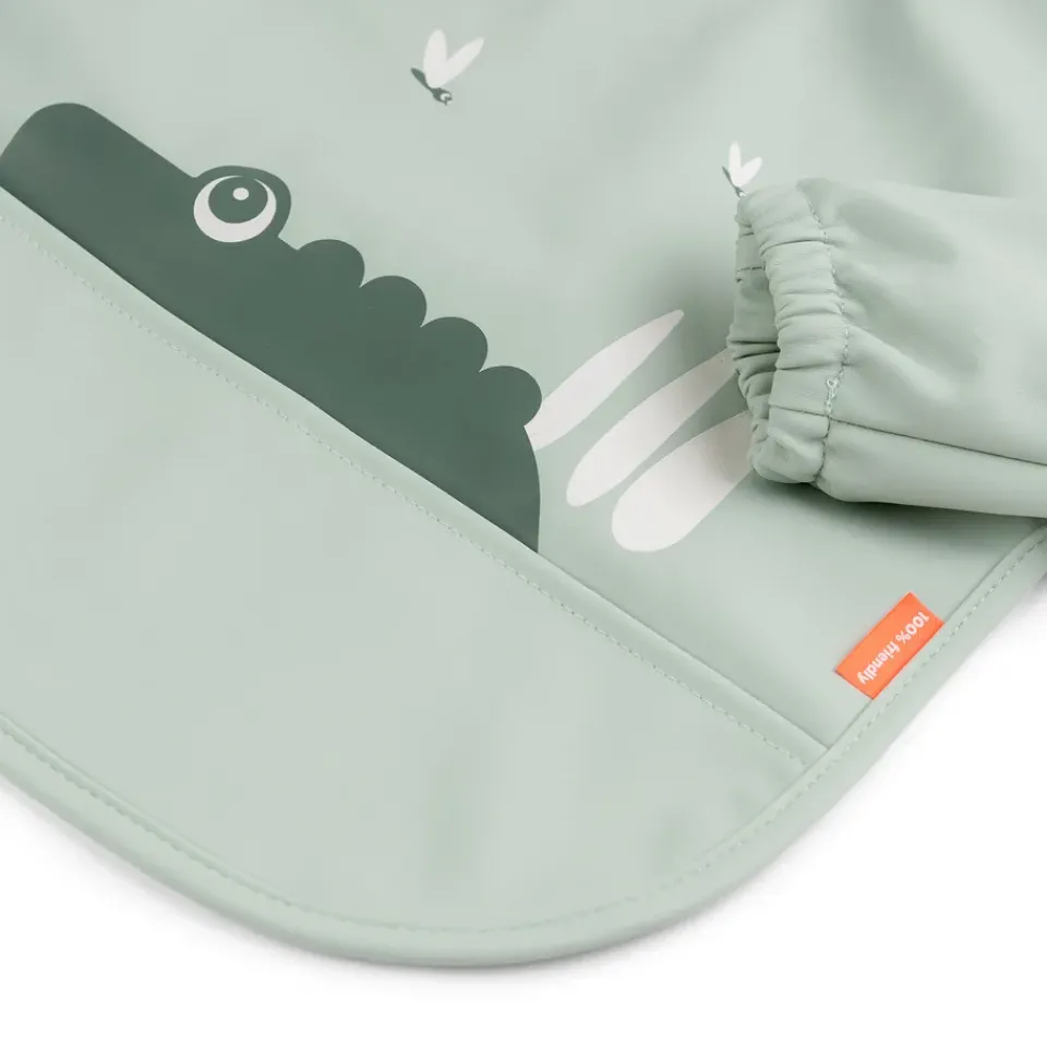Bibs^Done by deer Croco bib with sleeves, Green