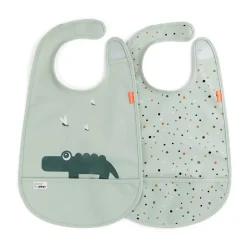 Bibs^Done by deer Croco bib with Velcro 2-pack, Green