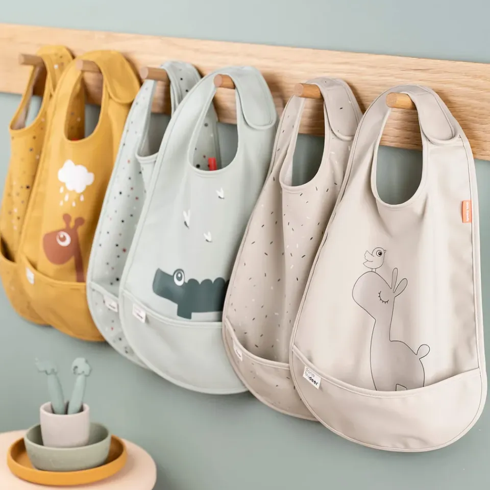 Bibs^Done by deer Croco bib with Velcro 2-pack, Green