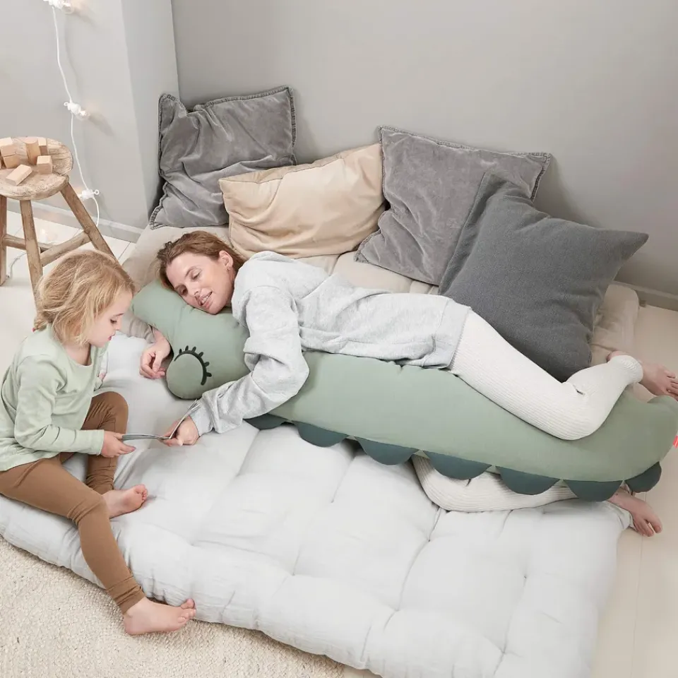 Online Done by deer Croco body pillow 36x150 cm, Green