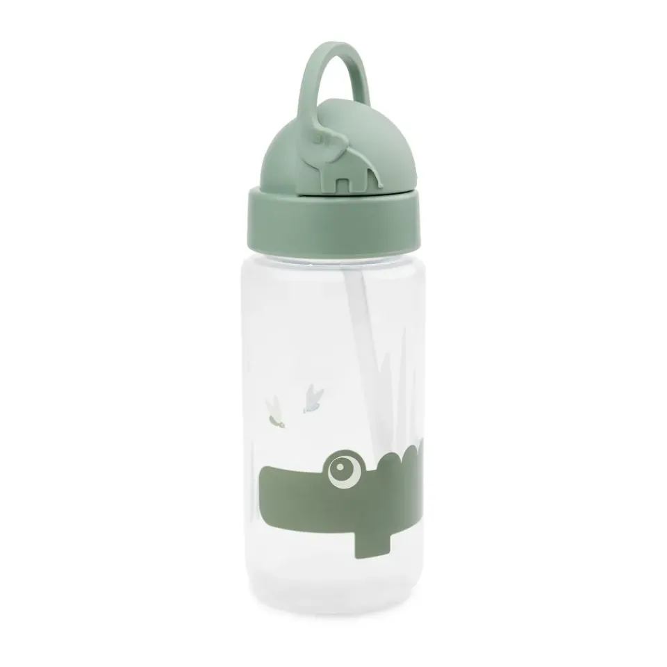 Clearance Done by deer Croco bottle with straw, Green