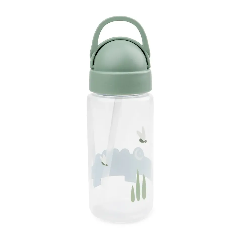 Clearance Done by deer Croco bottle with straw, Green