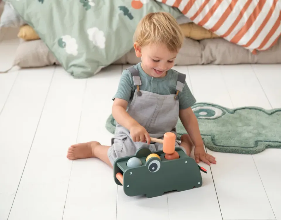 Children's Rugs^Done by deer Croco mat 46x110 cm, Green