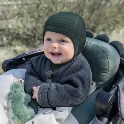 Hot Done by deer Croco stroller cushion, Green