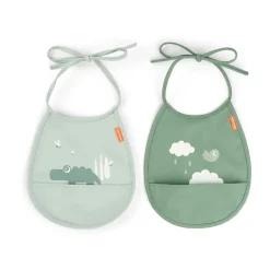 Online Done by deer Croco Tiny Bib 2-pack, Green