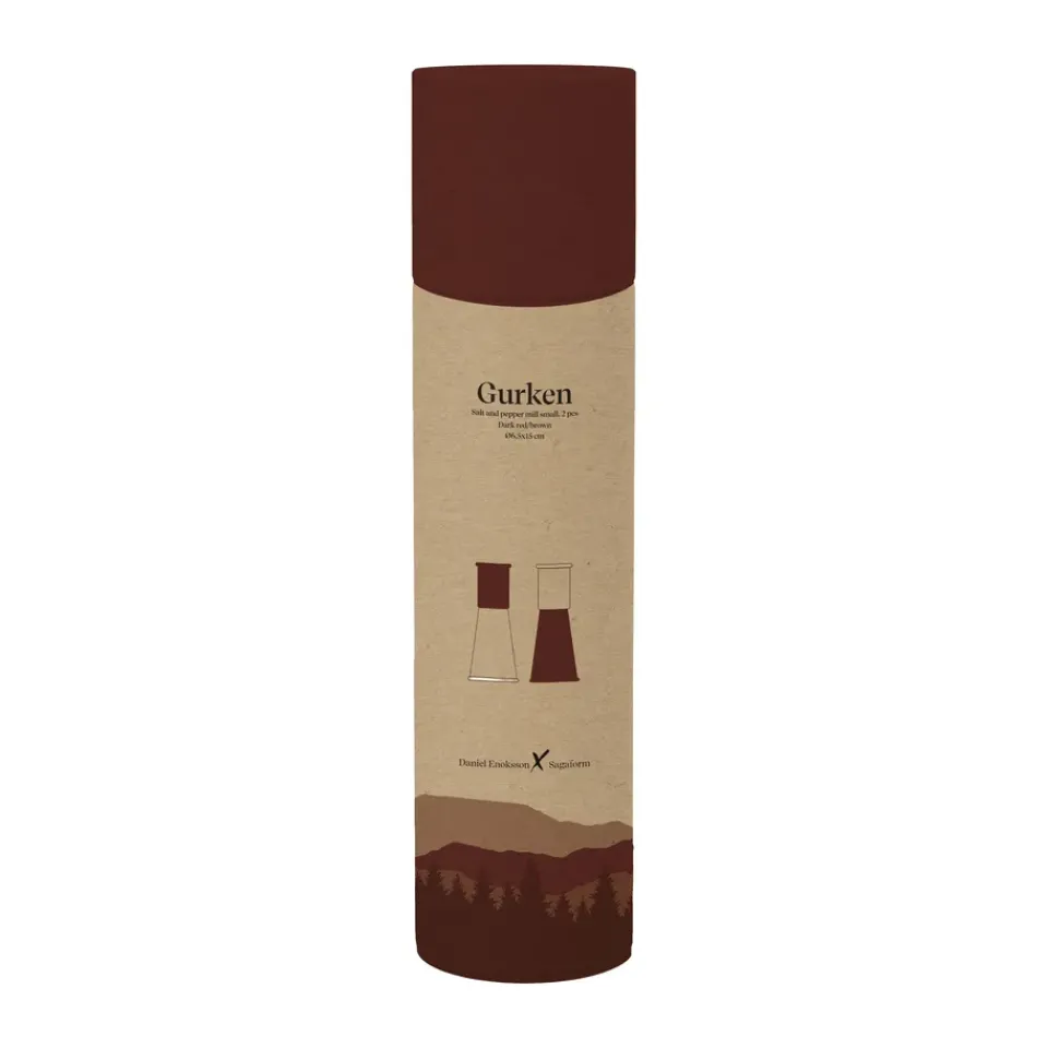 Salt & Pepper Shakers^Sagaform Cucumber salt and pepper grinder small 2 pieces, Red-brown RedBrown