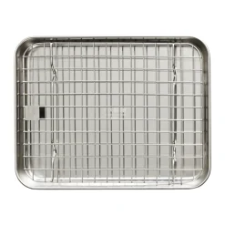 New Culimat gastro container with cooling rack, 26.4x20.5x2.5cm Silver-coloured