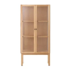 Display & Glass Cabinets|Display & Glass Cabinets^Audo Copenhagen Curiosity cabinet with glass doors 143 cm, Oak Beige